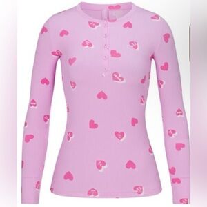 SKIMS Soft Lounge Henely Petal Print Limited Edition, Sz XS (will fit up to Med)